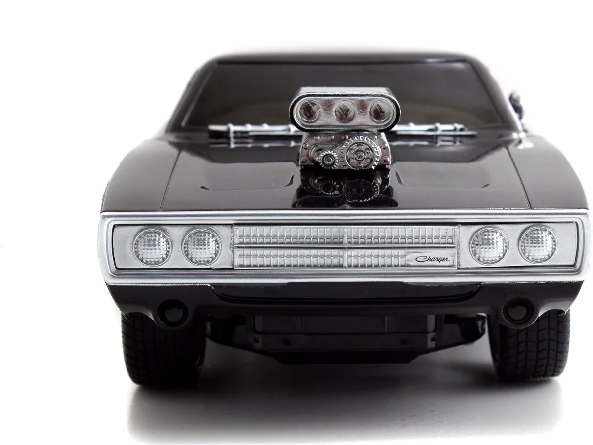RC auto Fast & Furious 1970 Dodge Charger 1:16 - op afstand bestuurbare auto - radiografische auto från Jada Toys i Svart – produktbild 1 av 2