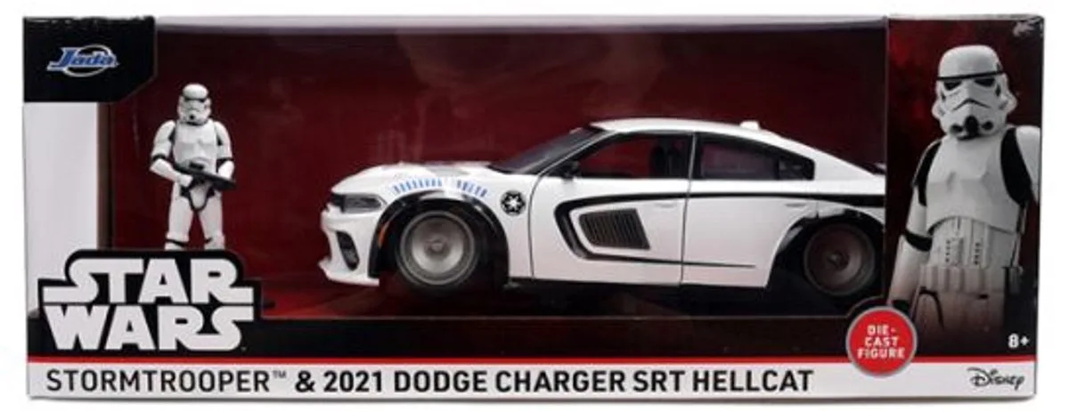 Star Wars - Stormtrooper & 2021 Dodge Charger SRT Hellcat - Jada 1:24 van Jada Toys in Meerkleurig – productfoto