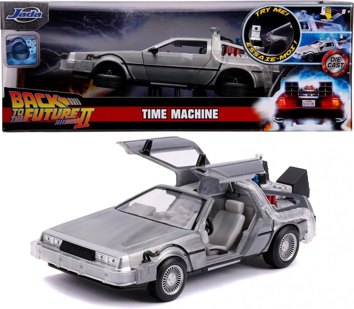 Time Machine Back to the Future 2 1:24 - Die-cast - Vanaf 8 jaar - Speelgoedvoertuig de Jada Toys en Gris – photo du produit