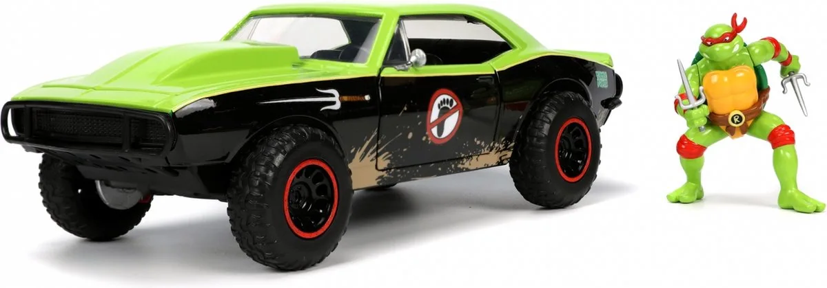 Turtles Raphael Chevy Camaro van Jada Toys in Zwart, Groen – productfoto