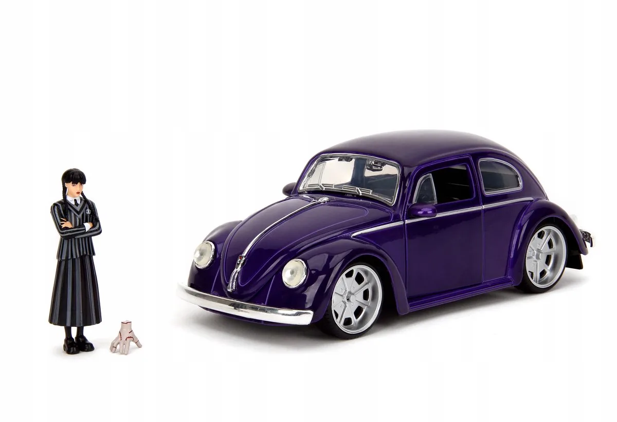 Volkswagen Kever met Wednesday Addams & Thing - 1:24 de Jada Toys – photo du produit