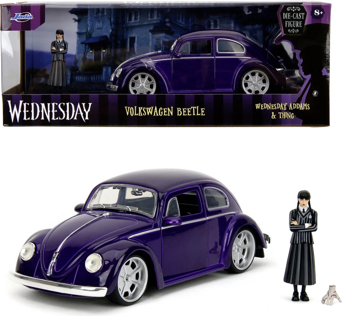 Wednesday Volkswagen Beetle Kant-en-klaar model Personenauto (model) van Jada Toys in Meerkleurig – productfoto