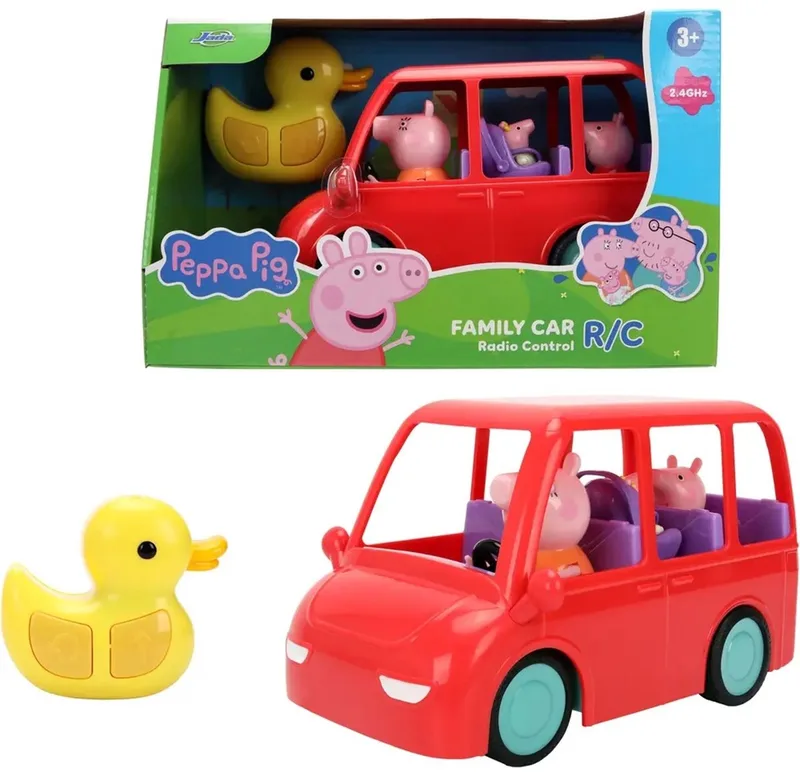 RC speelgoedvoertuig - auto Peppa Pig Family Car 17 Cm - Radiografische Besturing - Veelkleurig de Jada Toys en Multicolore – photo du produit
