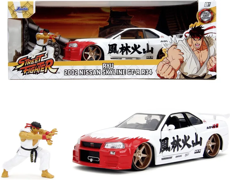 Street Fighter - Nissan Skyline GTR - Vanaf 8 jaar - 1:24 by Jada Toys in White – product photo