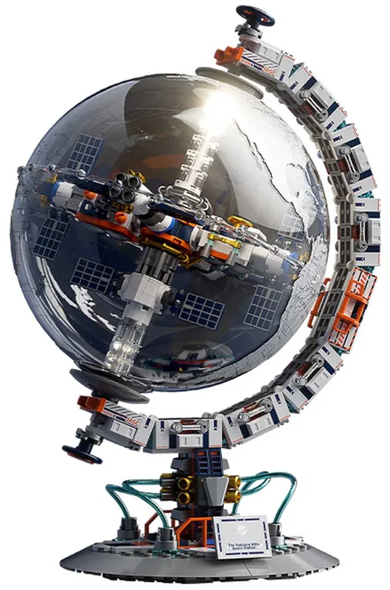 CK006 Wereldbol Icons edition bouwset | Artemis Space architecture modelbouw | Engels-talig wereldkaart | Classic Creator STEM ideas speelgoed | Technic nasa ruimtevaart bouwpakket voor volwassen & kinderen | Geschikt voor Lego | 986 bouwstenen fra Jaki i Wereldbol, 1340 bouwblokken – produktbillede