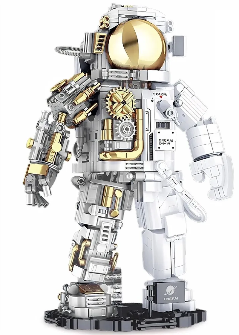 G8901 Gold Edition Astronaut Ruimtevaarder bouwset | Artemis Space Wars Expert modelbouw | Classic Creator STEM ideas speelgoed bouwpakket voor kinderen & volwassenen | Technic nasa star robot | Geschikt voor lego | Bouwdoos met 1078 bouwstenen från Jaki i Limited edition Asrtonaut, 1078 bouwblokken – produktbild