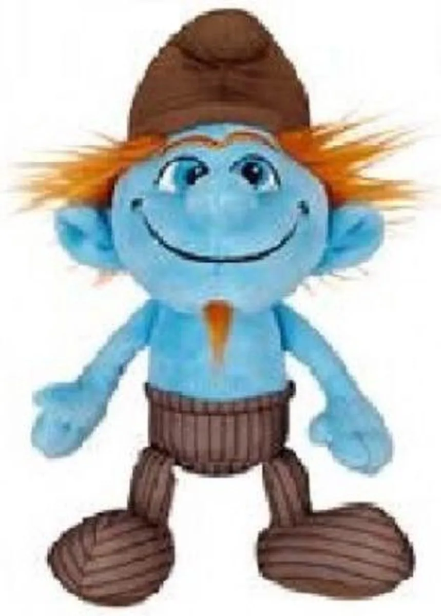 Smurfen knuffel Hackus van de smurfen (+/- 20cm) van Jakks Pacific in Bruin – productfoto