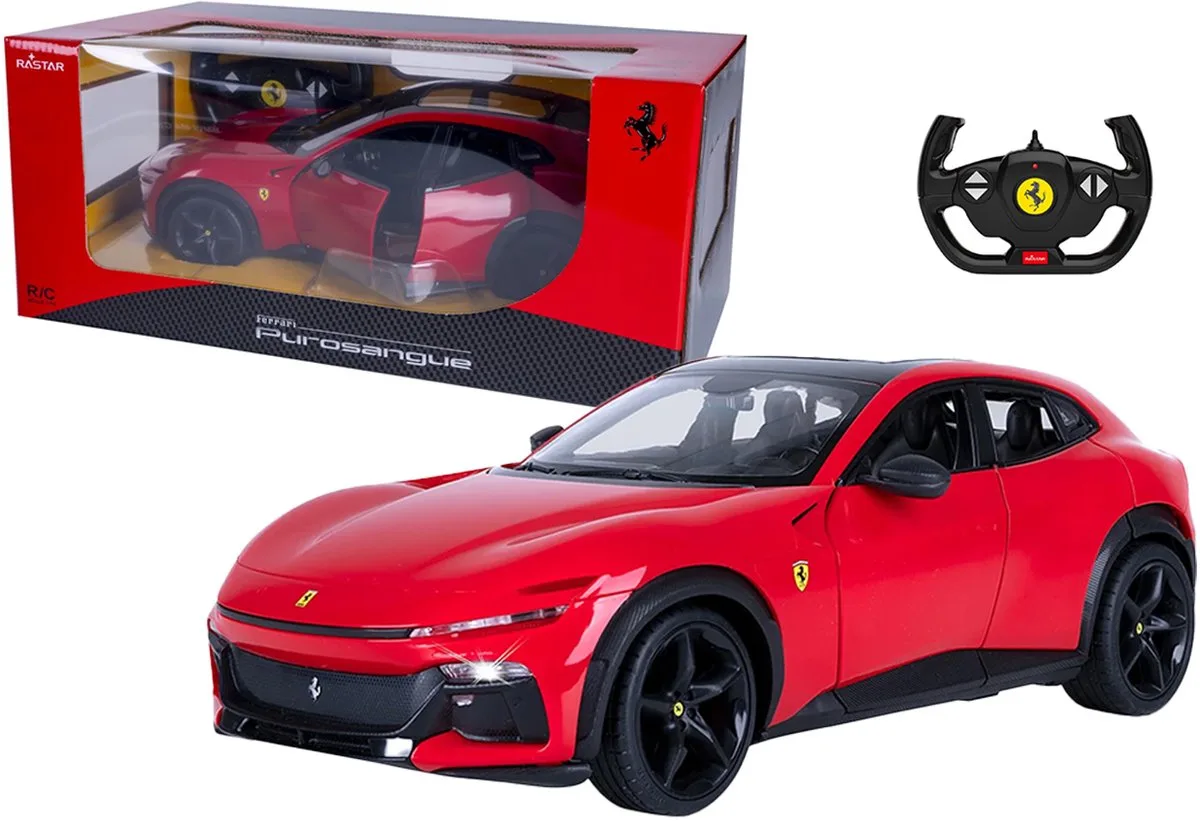 RC voertuig Auto - 402256 RC Auto - Ferrari Purosangue met Manuele Deur - 2,4GHz - RC Model Kant en Klaar - 1:14 Bestuurbare Auto de Jamara en Rouge – photo du produit
