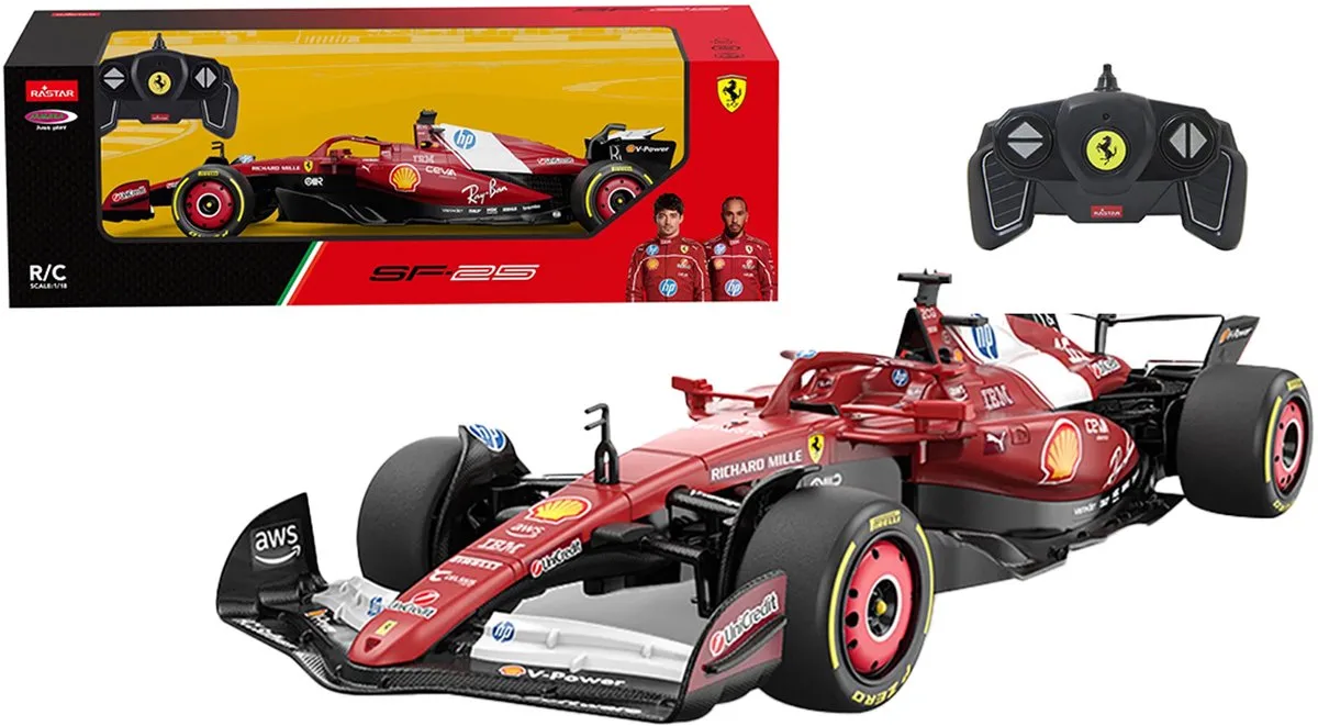 RC voertuig Auto - 402260 RC Auto - Ferrari SF-25 - 2,4GHz - Formule 1 Auto RC Model Kant en Klaar - 1:18 Bestuurbare Auto de Jamara en Rouge – photo du produit