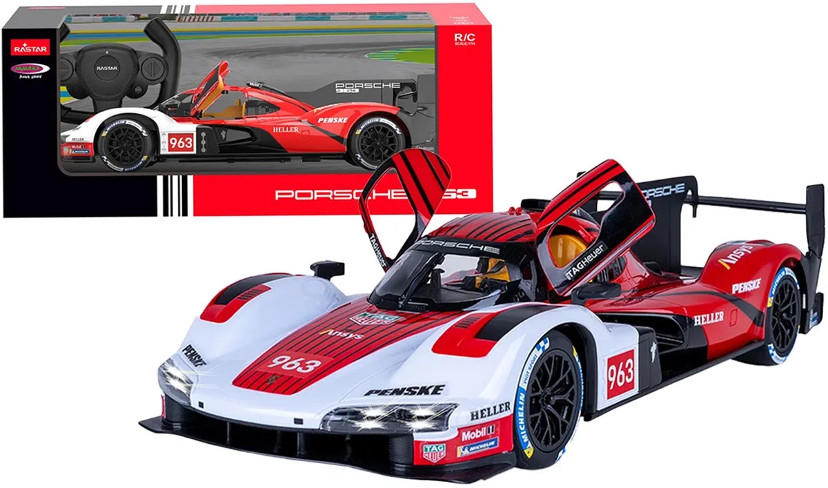RC voertuig Auto - 402261 RC Auto - Porsche 963 LMDH met Manuele Deur - 2,4GHz - RC Model Kant en Klaar - 1:14 Bestuurbare Auto by Jamara in Red – product photo