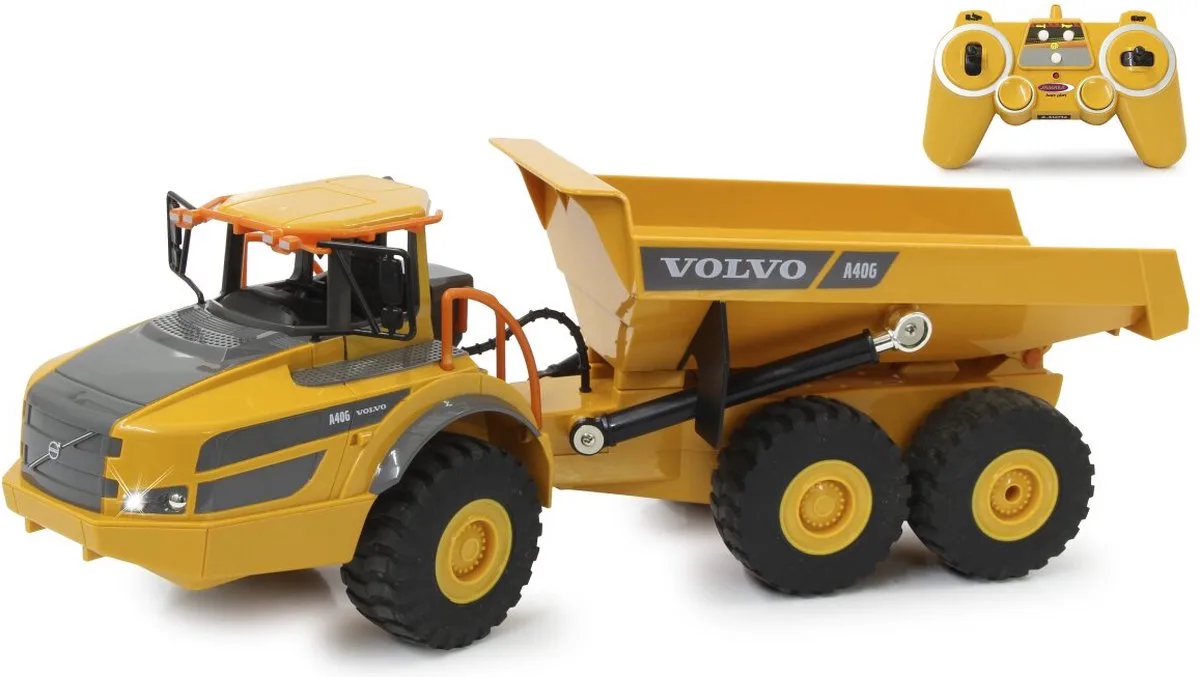 RC voertuig Auto - 405056 RC Vrachtwagen Volvo A40G Kiepwagen - 2,4GHz RC Model Kant en Klaar - 1:26 Bestuurbare Auto von Jamara in Gelb – Produktfoto