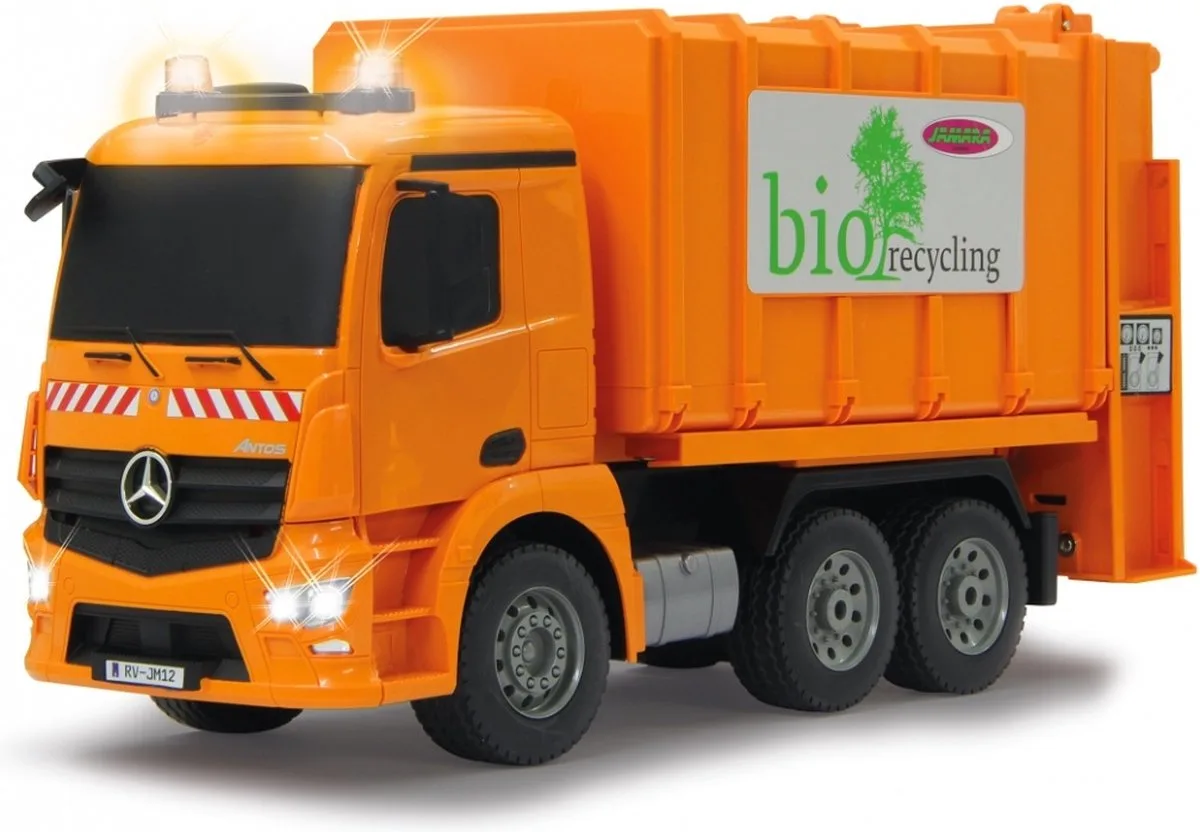 RC voertuig Auto - 405079 RC Vuilniswagen Mercedes-Benz Antos Truck - 2,4GHz RC Model Kant en Klaar - 1:20 Bestuurbare Auto by Jamara in Orange – product photo
