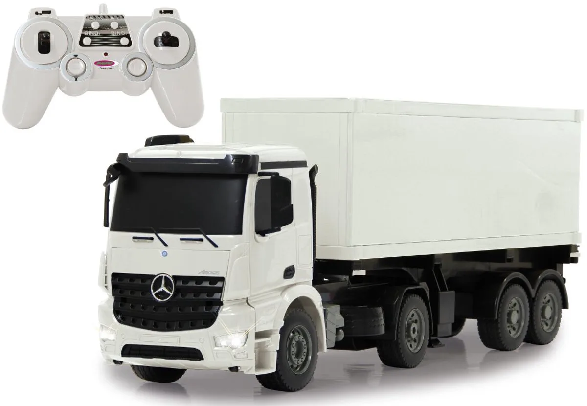 RC voertuig Auto - 405148 RC Vrachtwagen Mercedes-Benz Arocs met Container Trailer - RC Model Kant en Klaar - 1:20 Bestuurbare Auto de Jamara en Blanc – photo du produit