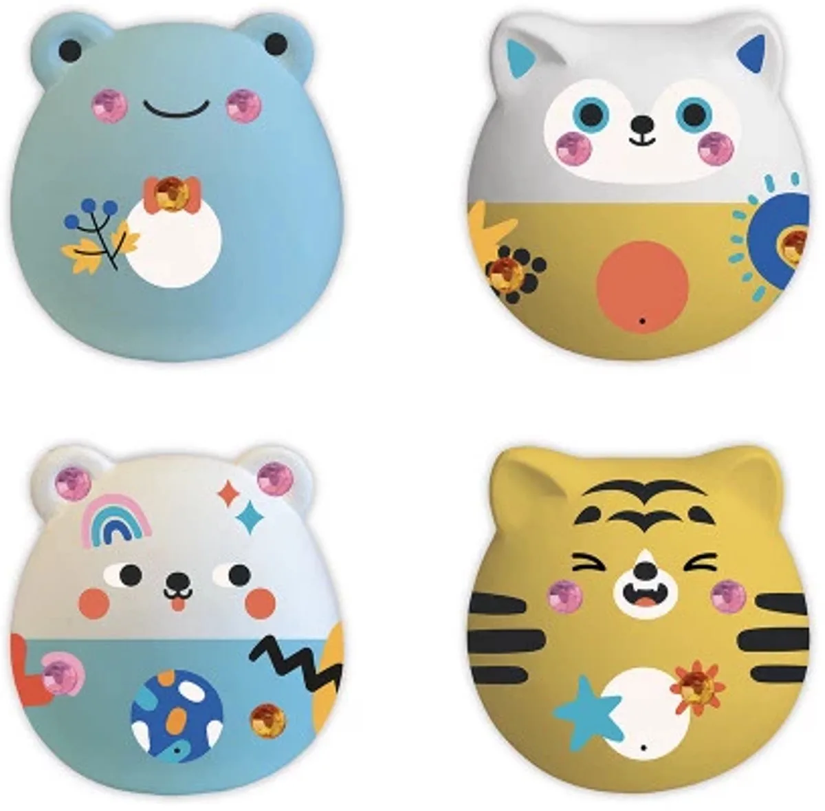 Atelier - Deco - 4 gipsdieren kleuren van Janod in Meerkleurig – productfoto