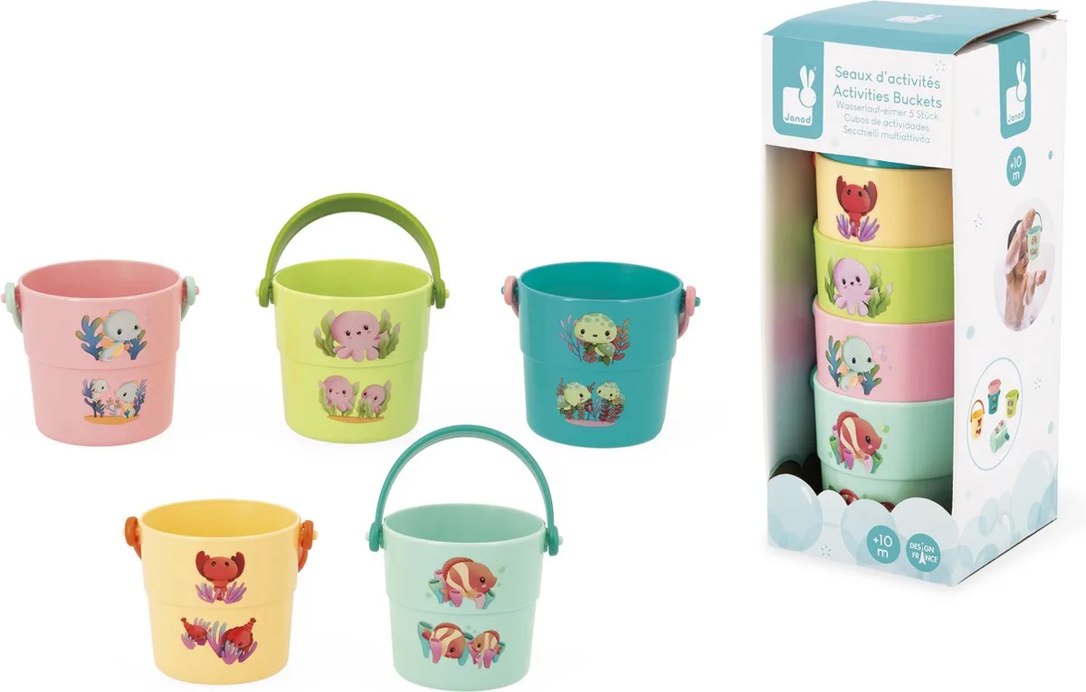 Badspeelgoed - Bademmers met babydieren de Janod en Multicolore – photo du produit