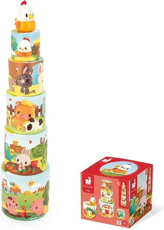 Boerderij - Mijn eerste kippenpiramide - Stapeltoren från Janod i Flerfärgad – produktbild 1 av 6