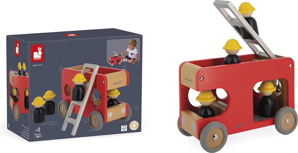 Bolid – Brandweerwagen von Janod in Rot – Produktfoto