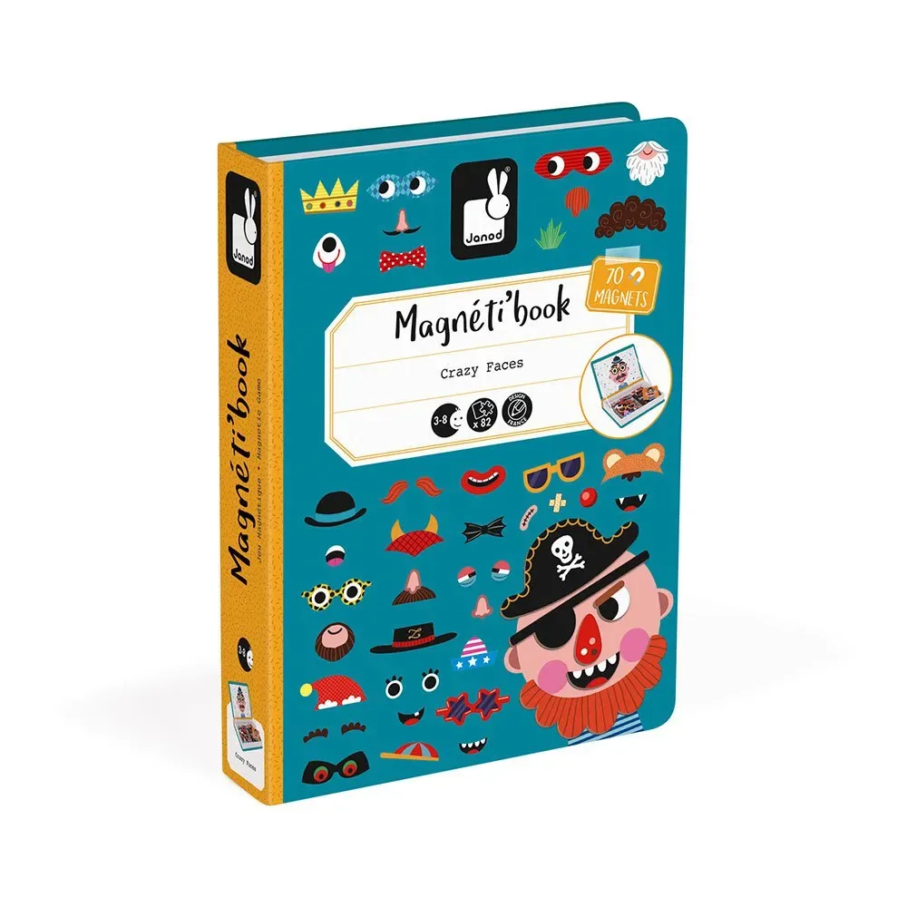 Jouet éducatif Boy´s Crazy Faces Magneti´book de Janod – photo du produit
