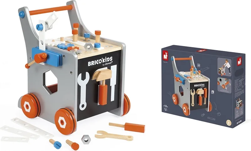 Brico'kids - Magnetische DIY trolley met accessoires by Janod in Grey, Hout – product photo