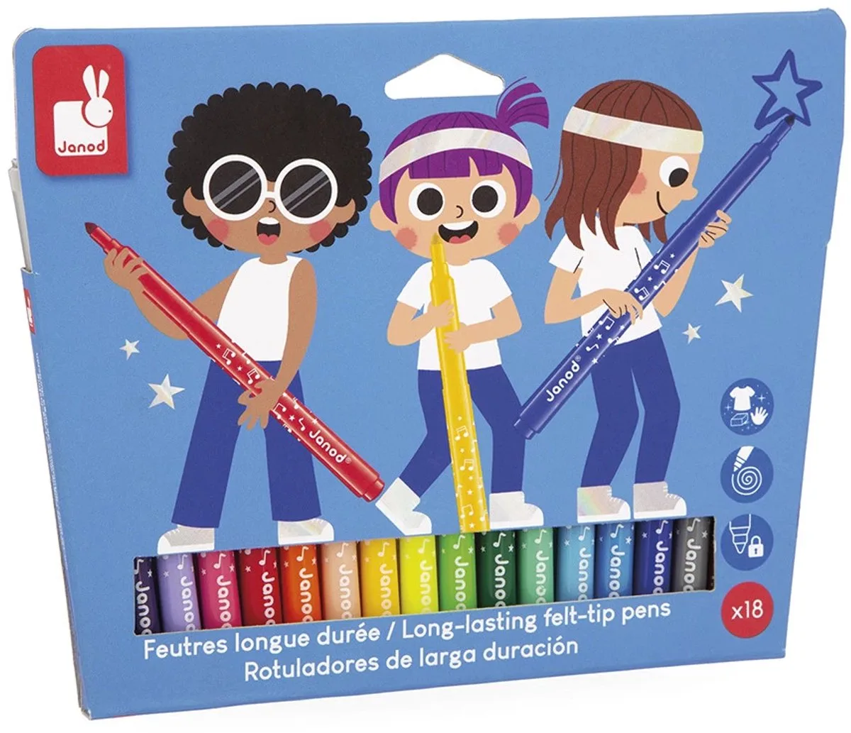 Stylos Feutres Longue Durée de Janod en Multicolore – photo du produit