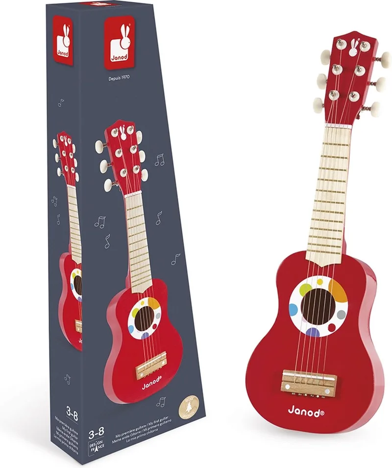 Confetti - Mijn eerste gitaar - Voor kleine muzikanten de Janod en Rouge – photo du produit
