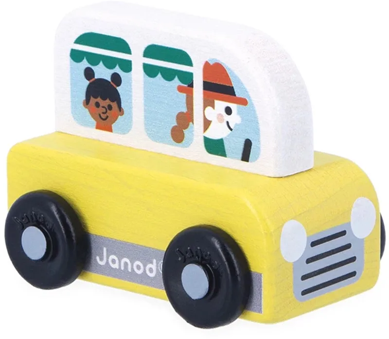 Cross Roads - Houten Busje by Janod in Geel busje – product photo