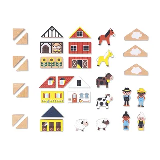 Cross Roads - Platteland houten blokken set by Janod in Het platteland – product photo 4 of 6