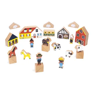 Cross Roads - Platteland houten blokken set by Janod in Het platteland – product photo 3 of 6