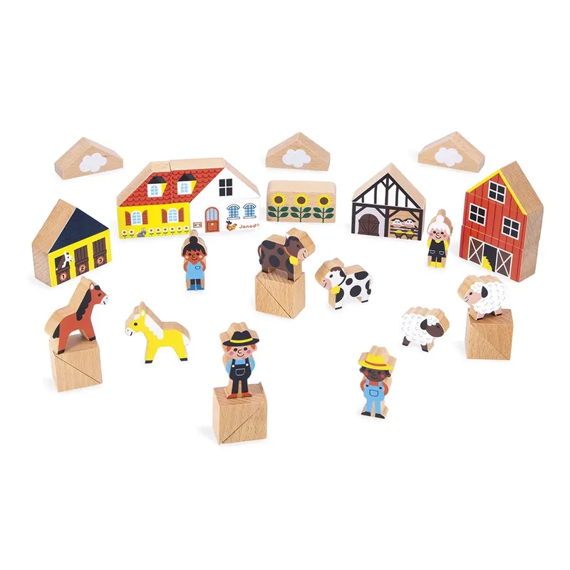 Cross Roads - Platteland houten blokken set by Janod in Het platteland – product photo 3 of 6