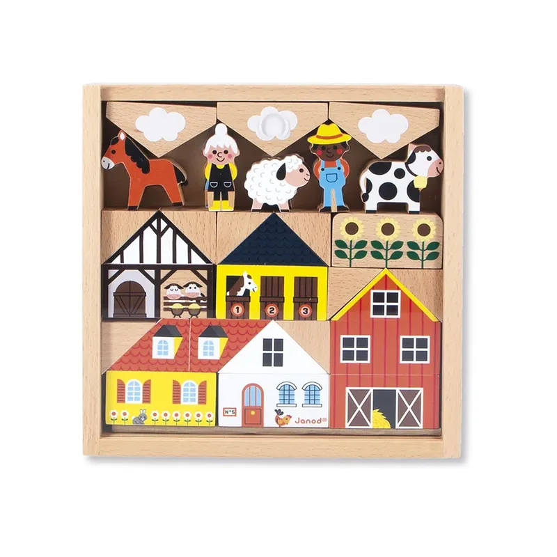 Cross Roads - Platteland houten blokken set by Janod in Het platteland – product photo 5 of 6