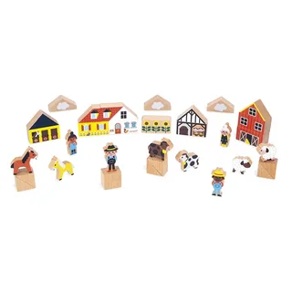 Cross Roads - Platteland houten blokken set by Janod in Het platteland – product photo 2 of 6