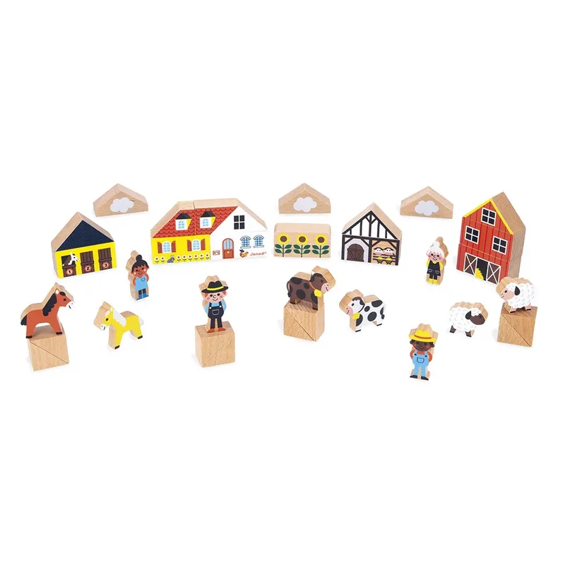Cross Roads - Platteland houten blokken set by Janod in Het platteland – product photo 2 of 6