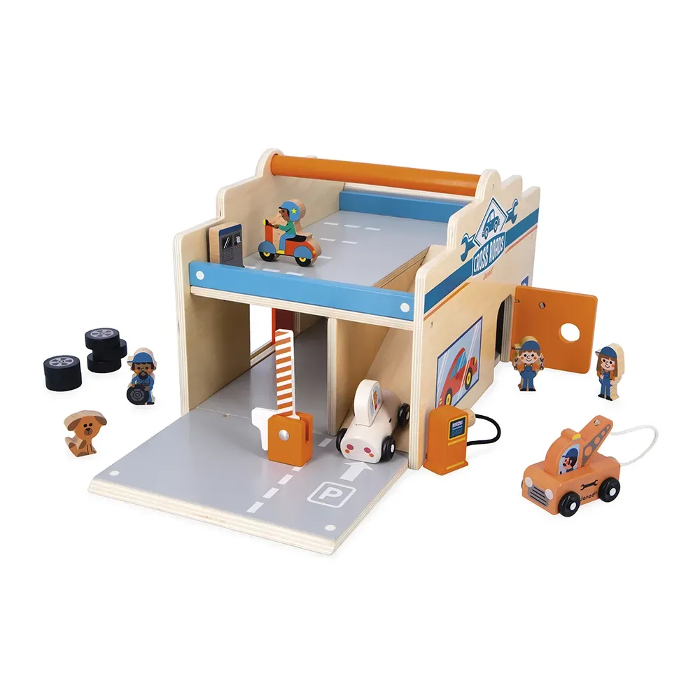 Garage Cross Roads de Janod en Multicolore – photo du produit 2 sur 6