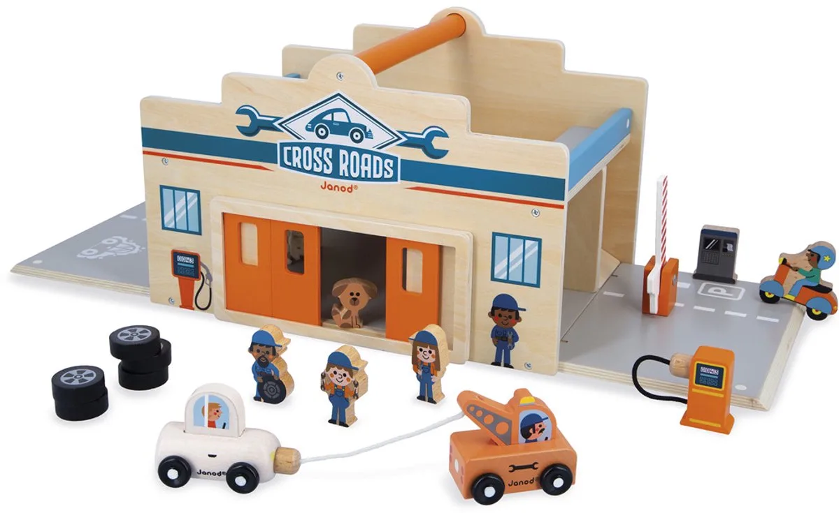 Garage Cross Roads de Janod en Multicolore – photo du produit 1 sur 6