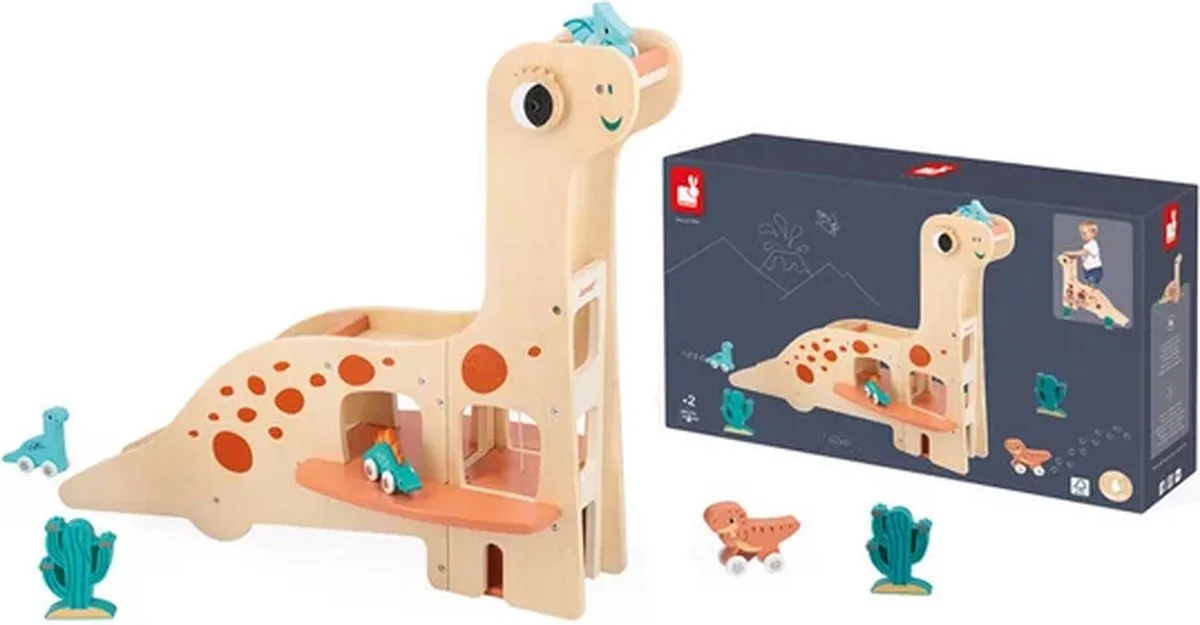 Dino - Garage - Voor dinosaurus liefhebbers! van Janod in Meerkleurig – productfoto