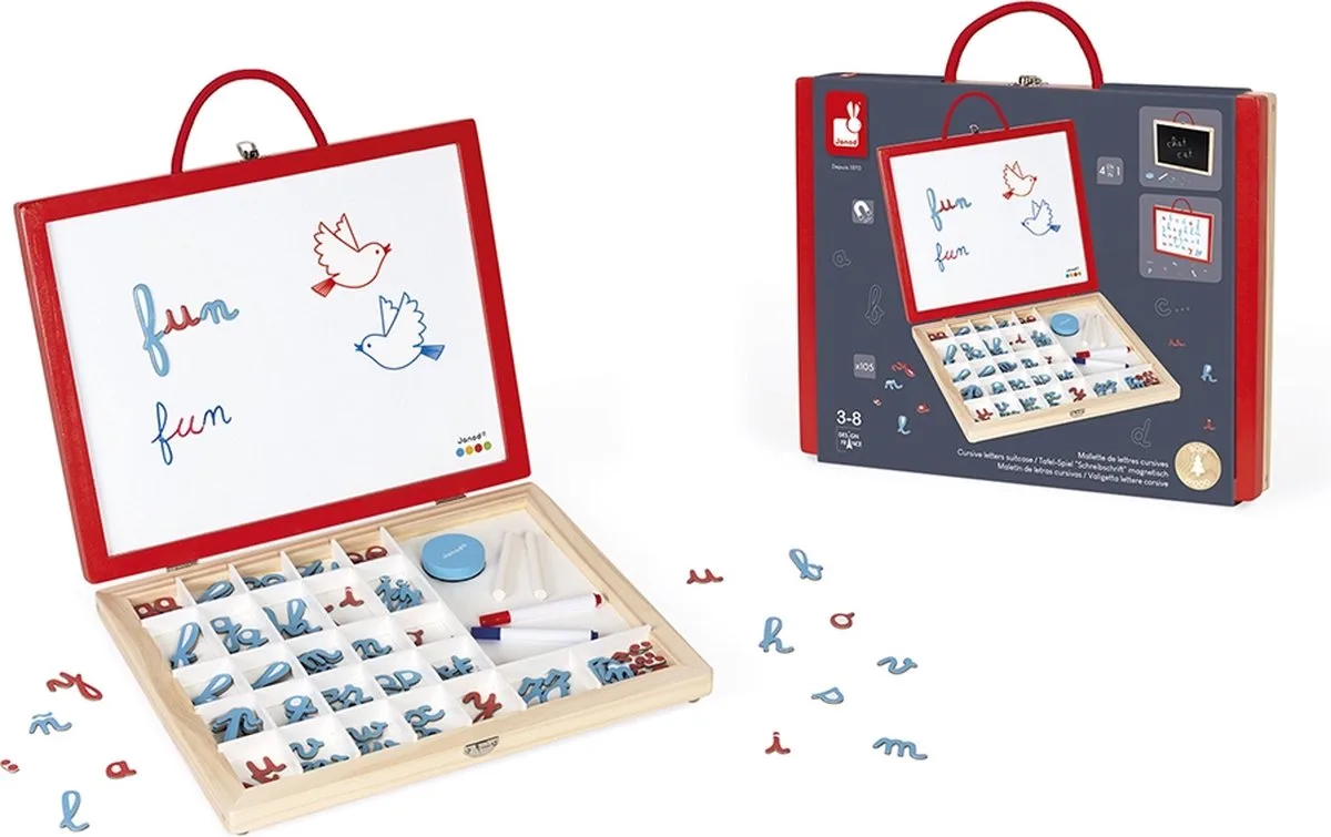 Essentiel - 4-in-1 Cursieve letter kit fra Janod i Flerfarvet – produktbillede