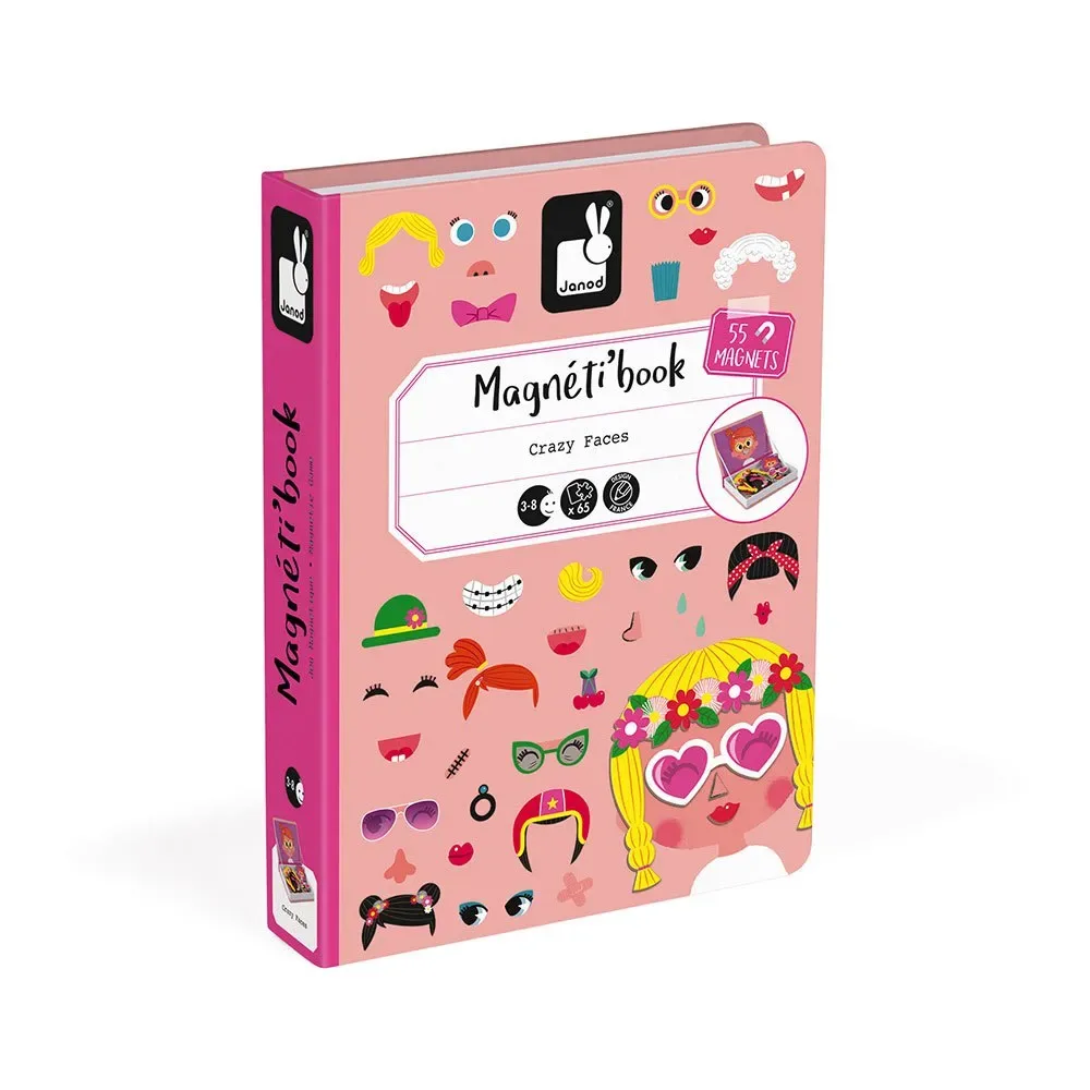 Jouet éducatif Girl´s Crazy Faces Magneti´book de Janod – photo du produit