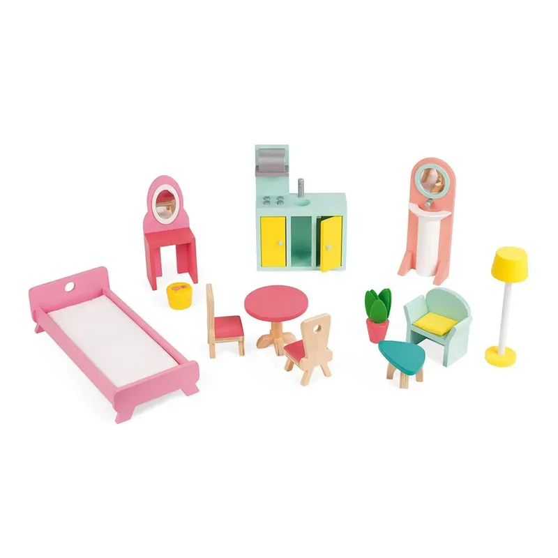 Houten poppenhuis - doll's house de Janod en Happy Day – photo du produit 4 sur 6