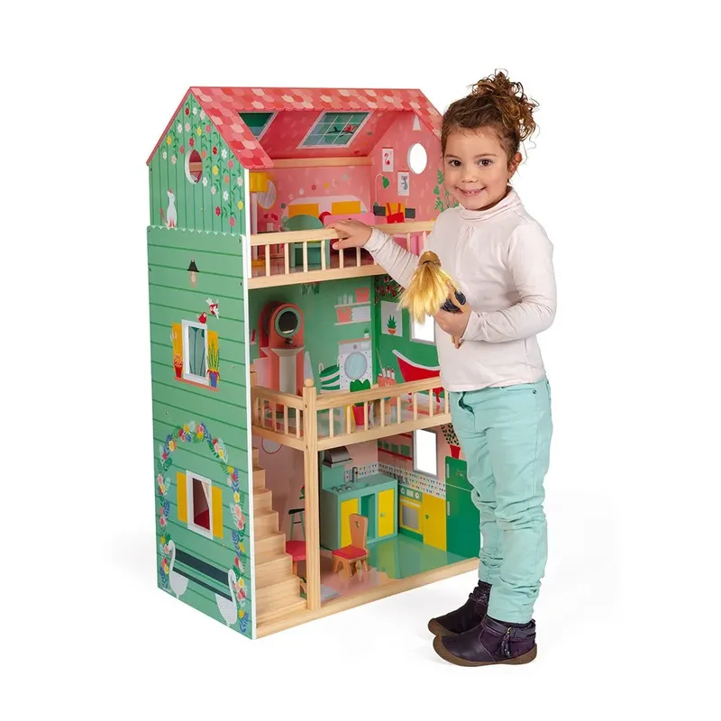 Houten poppenhuis - doll's house de Janod en Happy Day – photo du produit 6 sur 6