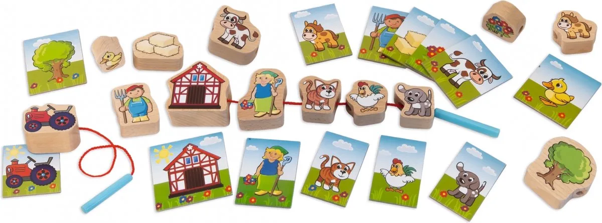 Houten Rijgspel educatief speelgoed 13-delig von Janod in Mehrfarbig – Produktfoto