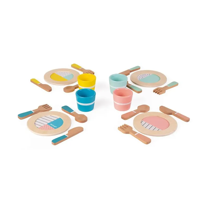 Houten servies - Poppen theeset van Janod in Meerkleurig – productfoto 2 van 3