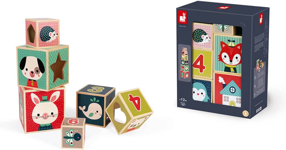 Houten stapeltoren - Baby forest blokken piramide by Janod in Multicolour – product photo