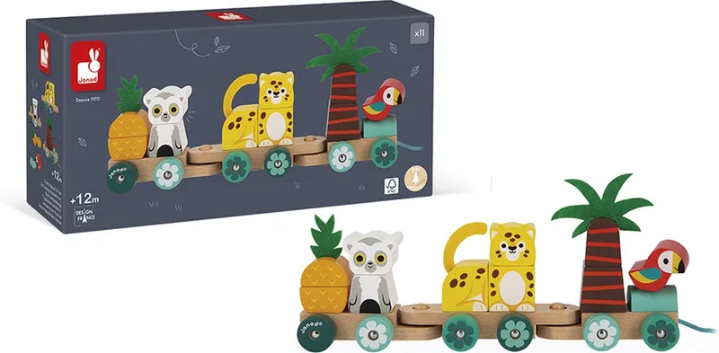 Houten trekfiguur - Tropen express trein de Janod en Tropik – photo du produit