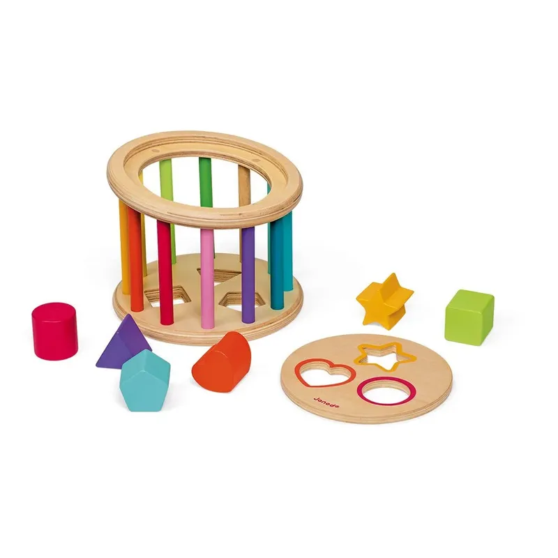 I Wood - Vormen quiz - Houten vormenstoof met 6 blokken de Janod en Multicolore – photo du produit 5 sur 6