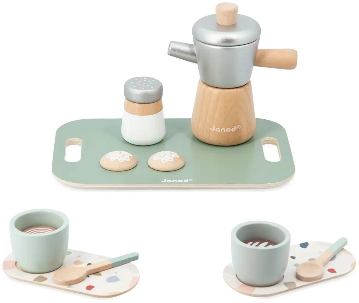 In De Keuken - Italiaanse koffiemaker speelset fra Janod i Flerfarvet – produktbillede