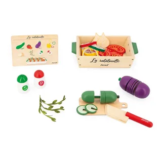 In De Keuken - Ratatouille Set - Het Is Tijd Om Je Schort Aan Te Trekken Met Deze Set Van 32 Accessoires! - Volg Het Recept En Maak Een Chef-Waardige Ratatouille - Geleverd Met Snijplank En Houten Ovenschaal - Geschikt Vanaf 3 Jaar van Janod in Meerkleurig – productfoto 5 van 6
