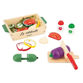In De Keuken - Ratatouille Set - Het Is Tijd Om Je Schort Aan Te Trekken Met Deze Set Van 32 Accessoires! - Volg Het Recept En Maak Een Chef-Waardige Ratatouille - Geleverd Met Snijplank En Houten Ovenschaal - Geschikt Vanaf 3 Jaar van Janod in Meerkleurig – productfoto 4 van 6