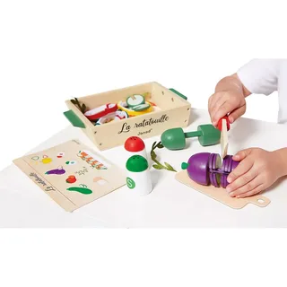 In De Keuken - Ratatouille Set - Het Is Tijd Om Je Schort Aan Te Trekken Met Deze Set Van 32 Accessoires! - Volg Het Recept En Maak Een Chef-Waardige Ratatouille - Geleverd Met Snijplank En Houten Ovenschaal - Geschikt Vanaf 3 Jaar van Janod in Meerkleurig – productfoto 6 van 6