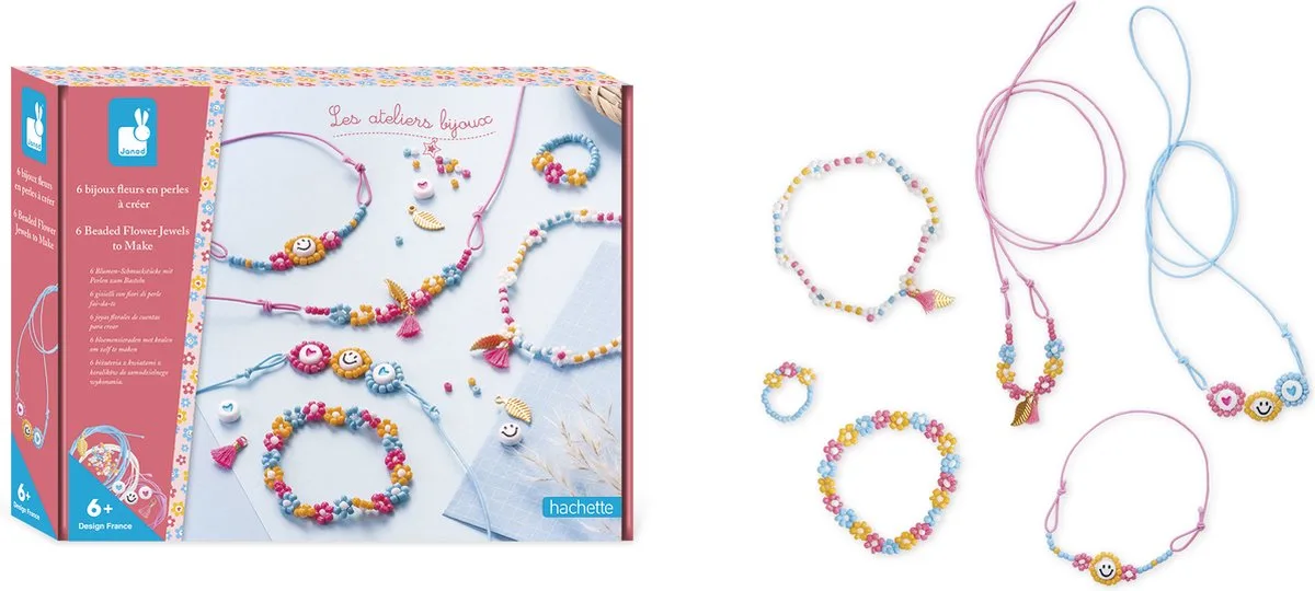 Les Ateliers Bijoux - 6 Bloemenkraal sieraden de Janod en Multicolore – photo du produit