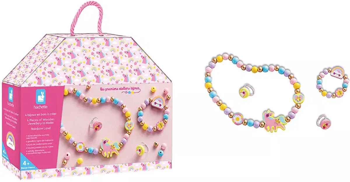Les Ateliers Bijoux - houten sieraden maken från Janod i Rainbow Land – produktbild